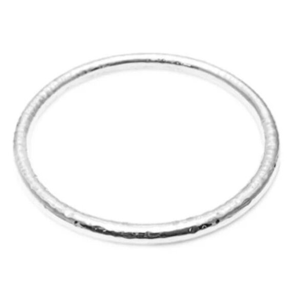 SIMPLISTIC STERLING SILVER HAMMERED BANGLE BRACELET - 7 INCH - Picture 1 of 1